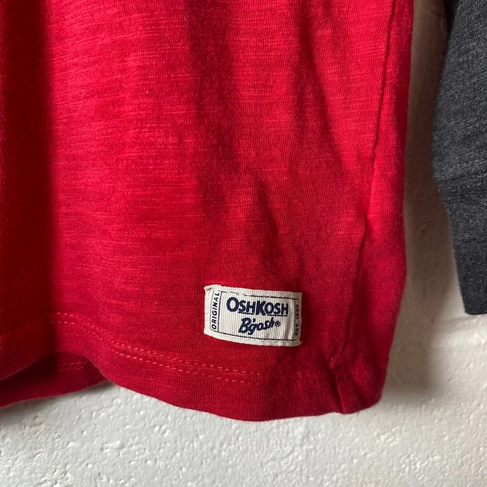Osh Kosh B'Gosh Red and Charcoal Gray Long Sleeve Shirt